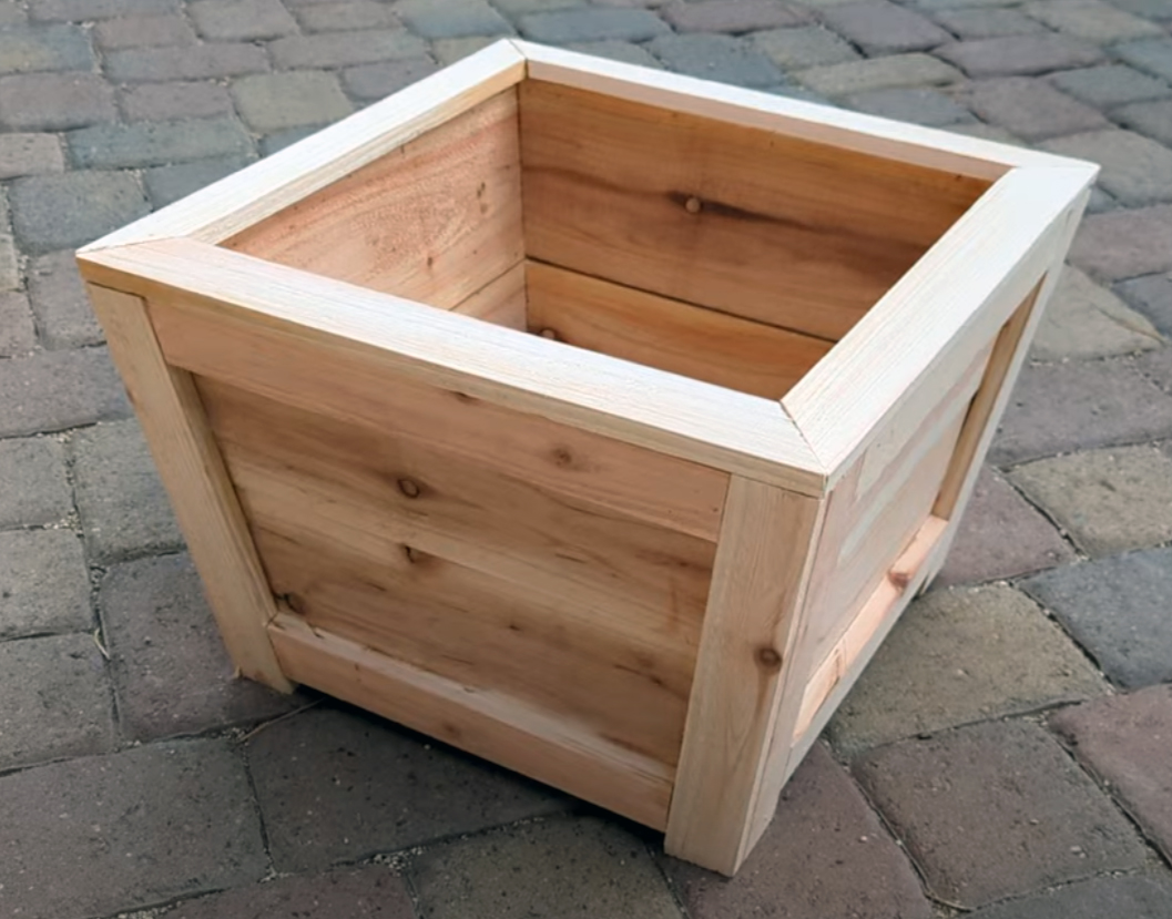 Short Square Cedar Planter
